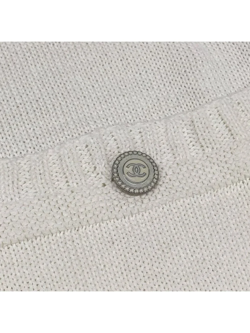 Chanel Long Sleeve Sweater 34 S White Cotton